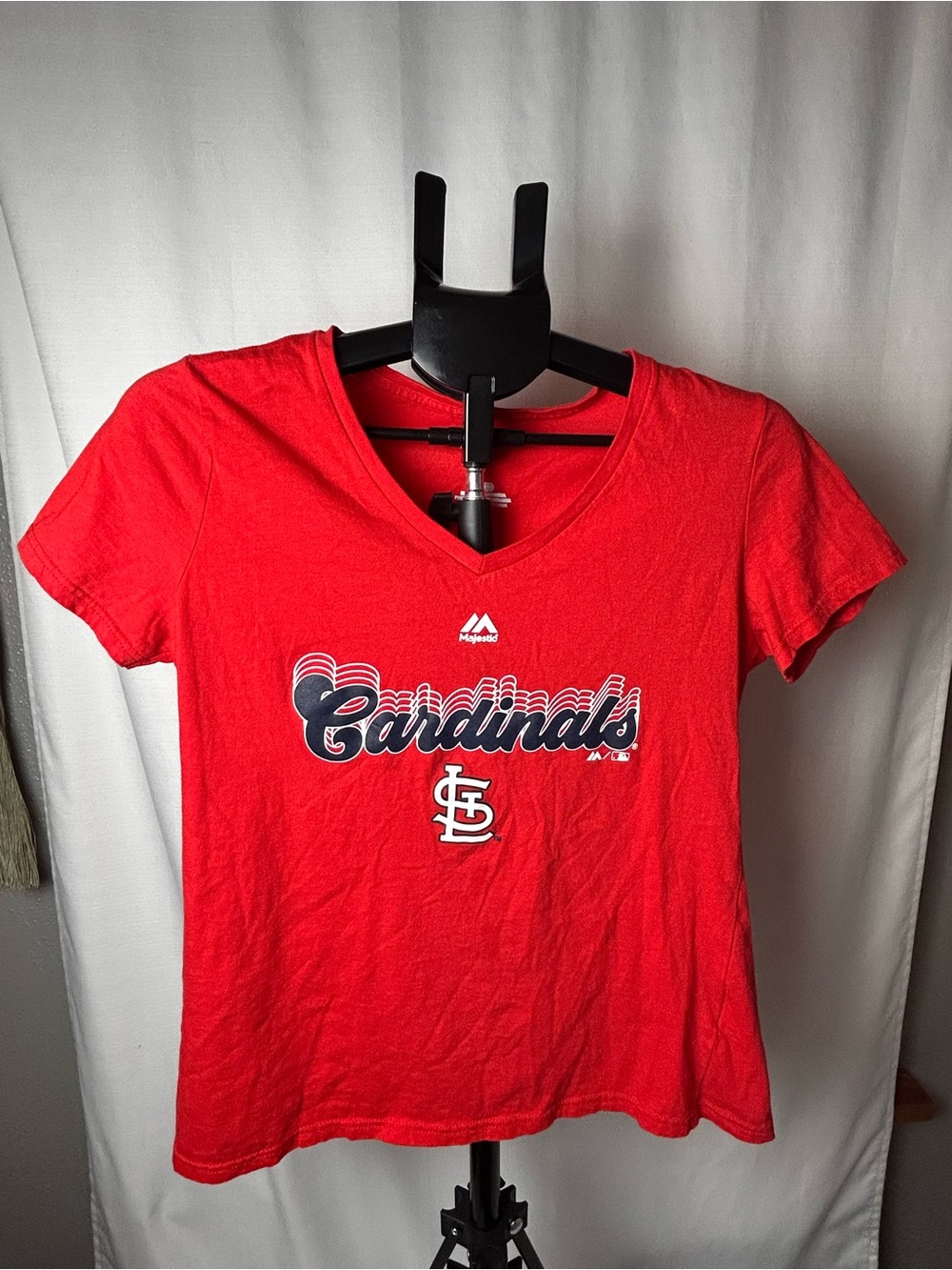 Majestic Cardinals Red V-Neck Tee